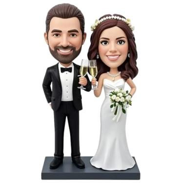 Imagem de Brinde de casal com cabeça de champanhe, presente festivo de 2025 para parentes recém-casados/colegas, banquete de casamento alegre decoração de casa lembrança