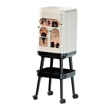 Imagem de Fenteer Lixeira com rodas, multifuncional, grande capacidade, balde de lixo para papéis, cesto de lixo para cozinha, quarto e banheiro, Style a