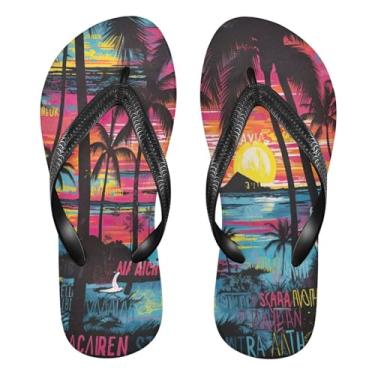 Imagem de Blueangle Tropical Palm Trees Chinelo Chinelo Masculino e Feminino Sandália de Verão | Sapatos de Praia e Água (788), Palmeiras tropicais, 10-11 Women/8-9 Men