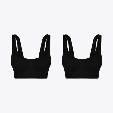 Imagem de Kit 2 Tops Sutiã Lupo Sem Costura 41902-102, Preto, G