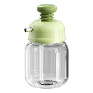 Imagem de MotiveTech Dispensador de azeite, vinagre, molho de soja, garrafa, prensa para medir, fácil de limpar, jarra de líquido transparente, jarra de óleo de pressão, Verde