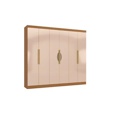 Imagem de Guarda Roupa 6 Portas e 4 Gavetas R580 Canela/Macadamia - Kappesberg