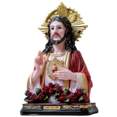 Imagem de Sacro, Imagem Busto Sagrado Coração De Jesus 25cm Resina Importada