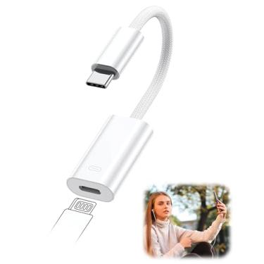 Imagem de Cabo de áudio adaptador de fone de ouvido tipo C para Lightning, USB C macho para fêmea, fornece três funções principais: carregamento, dados e áudio para iPhone 16 15 Plus Pro Max, Ipad Pro Air 6 5 4