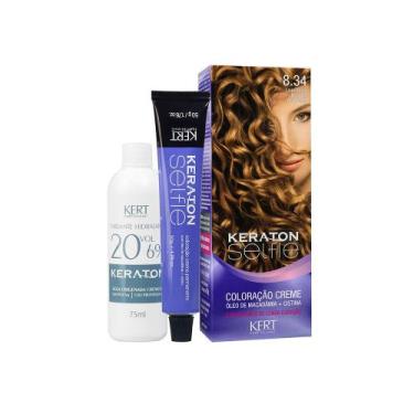 Imagem de Tintura Keraton Selfie 8.34 Louro Claro Dourado Acobreado