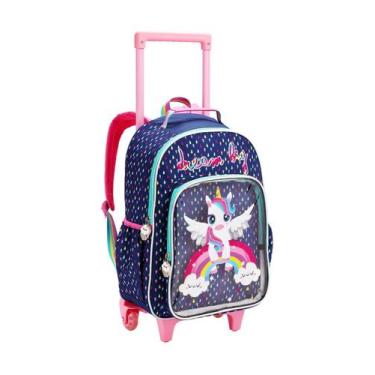 Imagem de Mochila Escolar 2Em1 Costas E Rodas Unicórnio - ul - Denlex