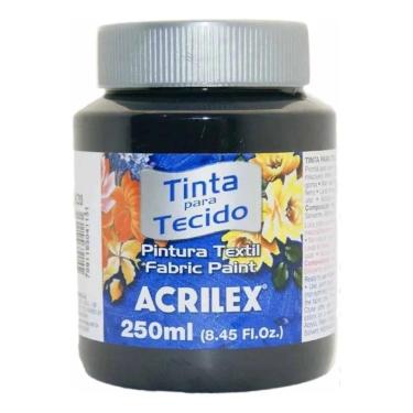 Imagem de 2X Tinta Tecido Fosca - Preto - 520 - Acrilex - 250 Ml