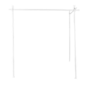 Imagem de Luqeeg Varão de Cortina para Divisória de Ambientes, Sem Furação Divisória de Parede, Aço Carbono Ajustável Separador de Ambientes Barra de Tensão do Chão ao Teto para Dormitórios (Branco fosco)