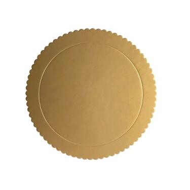 Imagem de Cake Board Tábua para Bolo Prato Para Bolo 32cm Redondo Festas SilverChef Dourada