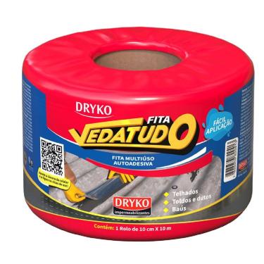 Imagem de Fita de Manta Asfáltica Auto Adesiva Aluminizada 10cm x 10 Metros Drykofita - FVD10 - DRYKO