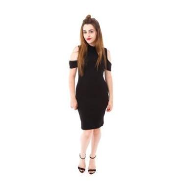 Imagem de Vestido Moda Vício Gola Alta Manga Caída Feminino-Feminino