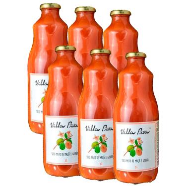 Imagem de Kit 6X: Suco de Goiaba Integral Sem Açúcar Villa Piva 1L