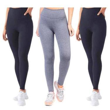 Imagem de Kit 3 Calça Legging Feminina Moda Fitness Treino Slim Corrida Yoga Gin