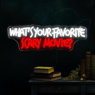 Imagem de Placa decorativa Symone Scary Movie Neon Light USB 40x13cm