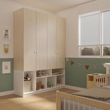 Imagem de Guarda-roupa 4 Portas com Nichos Curió Casatema MadeiraOriginals