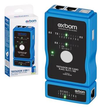 Imagem de Testador De Cabo de Rede RJ45-11-12 E Cabo de Impressora Exbom FEPRO-T
