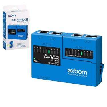 Imagem de Mini Testador De Cabo de Rede RJ45-RJ11 Portatil FEPRO-TR220 - Exbom