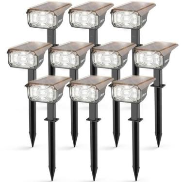 Imagem de Holofotes solares LEREKAM 40 LEDs IP65 à prova d'água, pacote com 10