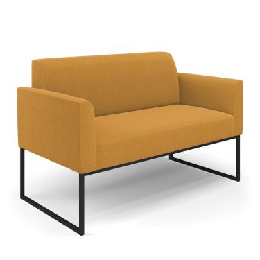 Imagem de Sofá 2 Lugares Namoradeira Industrial Preto Marisa Bouclê Mostarda D03 - D'Rossi