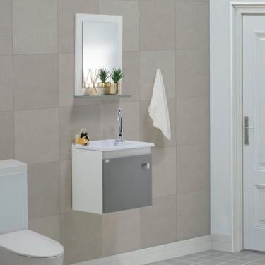 Imagem de Gabinete e Espelho Suspenso Meu Canto 60 Modelo 5 Básica - Eco Móveis