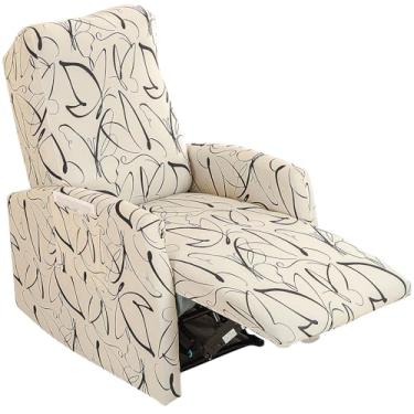 Imagem de GOSTADY Capas para cadeira reclinável, 4 peças, impermeável, pequena, reclinável, capa reclinável para cadeira reclinável Lazyboy com bolso de armazenamento, protetor de móveis para sala de estar, A09