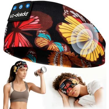 Imagem de LC-dolida Fones de ouvido para dormir Bluetooth 5.4, faixa de cabeça esportiva sem fio com alto-falante microfone USB C para mulheres dormindo presente, treino, corrida, ioga, insônia, viagem
