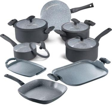 Imagem de Jogo Panelas Hercules Revestimento Ceramico Indução 8 Peças