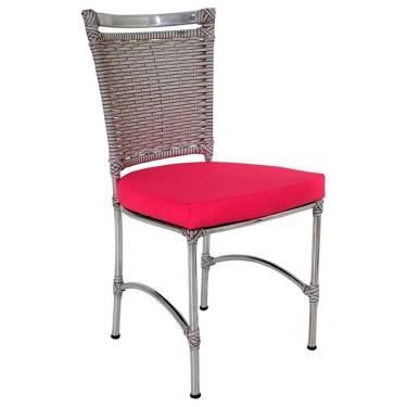 Imagem de Cadeira Em Alumínio E Fibra Sintética Jk Cozinha Edícula Marmore E Pink