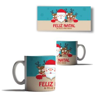 Imagem de Caneca Porcelana Feliz Natal Papai Noel Boneco Neve Arvore 4 - Enjoy S