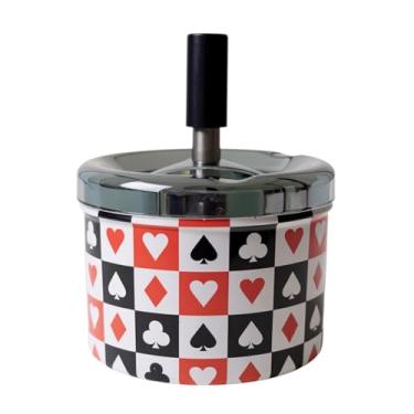 Imagem de Cinzeiro De Inox Com Tampa E Reservatório Grande 12x9cm (MOD P)