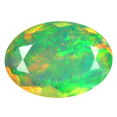 Imagem de 1,44 ct AAA+ Corte oval de qualidade de pedra premium (11 x 8 mm) opala arco-íris não aquecida genuína pedra preciosa solta