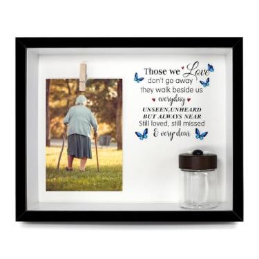 Imagem de Liannan Moldura memorial de personalização com frasco de lembrança de vidro, perfeita para preservar o cabelo e memórias do ente querido, presente de luto de simpatia - comporta fotos de 10 x 15 cm