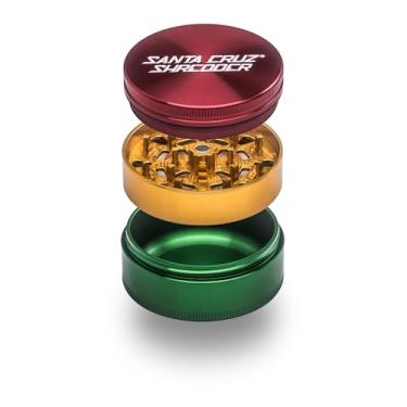 Imagem de Santa Cruz Shredder Moedor de ervas metálico, topo serrilhado para aderência mais forte, 3 peças, grande, 6,9 cm (Rasta)