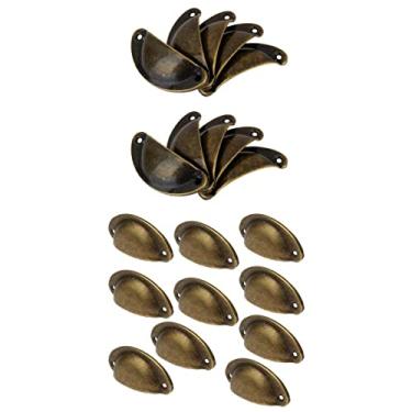 Imagem de Puxadores de armário estilo europeu vintage pacote de 20/40 peças - Puxadores de puxador de liga de zinco em forma de concha elegante para cômoda, gaveta, armário - alças de copo de bronze com -