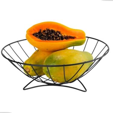 Imagem de 2X Fruteira De Mesa Redonda Black Centro De Mesa Moderna Cle