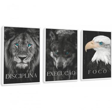 Imagem de Quadros Decorativos Disciplina Execução Foco Com Moldura Branco