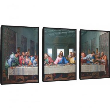 Imagem de Quadro Decorativo Santa Ceia Com Moldura Preto