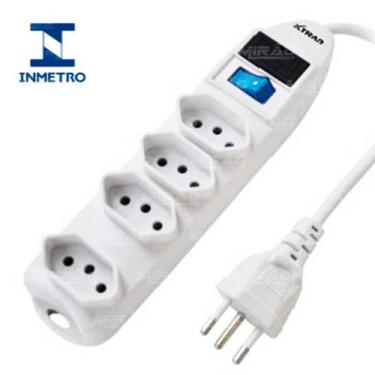 Imagem de Adaptador Tomada Tripolar Com 4 Tomadas Mais Liga E Desliga Bivolt 1.5