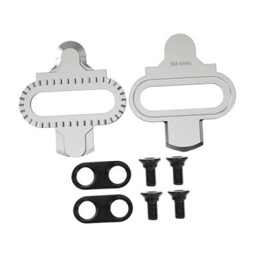 Imagem de oshhni Conjunto de 2 peças de presilhas para pedal de bicicleta de montanha com parafusos e arruelas, presilhas para bicicleta para SPD para passeios ao ar, Prata