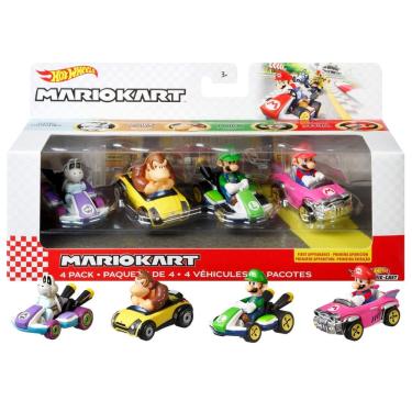 Imagem de Veículo Toy Hot Wheels Mario Kart, pacote com 4 unidades com 1 modelo exclusivo