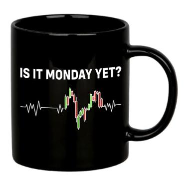 Imagem de Panvola Is it Monday Yet Heartbeat Traders Gifts Investor Day Trading Stock Market Novelty Caneca de cerâmica 325 ml (Clássica, preta)