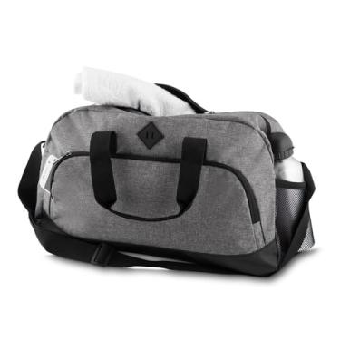 Imagem de Mala de Mão Prática Day, Bolsa Esportiva em Tecido Cinza com Alças Ajustáveis, 20L, Compartimentos Múltiplos