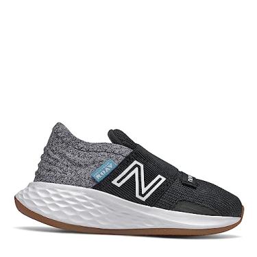 Imagem de New Balance Tênis de corrida unissex infantil Fresh Foam Roav V1 sem cadarço, Preto/alumínio claro, 22 BR