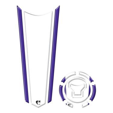 Imagem de Adesivo Faixa Gravata Tanque E Bocal Moto Resinado Variados Azul