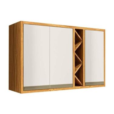 Imagem de Armário Aéreo Cozinha Modulado Tempranillo Com 3 Portas 120cm Amendoa-off White - Ronipa