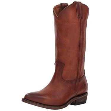 Imagem de Frye Bota feminina Billy estilo faroeste, Cognac - Couro Renice, 8.5