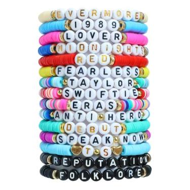 Imagem de Gallipower Kit de 15 pulseiras coloridas da amizade, pulseiras de relacionamento de casal, pulseiras coloridas da amizade, acessórios de fantasia cosplay de namorada