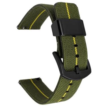 Imagem de Aoeiwv Pulseira de relógio de nylon de tecido elástico de 18 mm, 20 mm, 22 mm, 24 mm, à prova d'água, de liberação rápida, pulseira de reposição para homens e mulheres