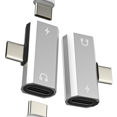 Imagem de Divisor USB C duplo para iPhone 16 15 Pro Max (pacote com 2) adaptador de fone de ouvido, adaptador de áudio, dongle duplo, cabo auxiliar de carregamento rápido para fone de ouvido multiportas Apple
