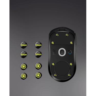 Imagem de TALONGAMES Bordas curvadas de vidro ultra forte universal 6 mm patins para pés de mouse compatíveis com substituição de pés de mouse para jogos, sola supersuave, deslizante rápida e durável (preto)